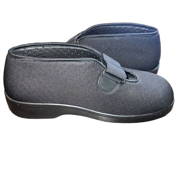 Apex Diabetic Shoes Mens 11 Wide Mary Jane Slip On Ambulator Black Hook Loop - Picture 2 of 6